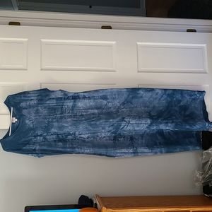 LuLaRoe 3X Maria Blue Tie Dye Dress